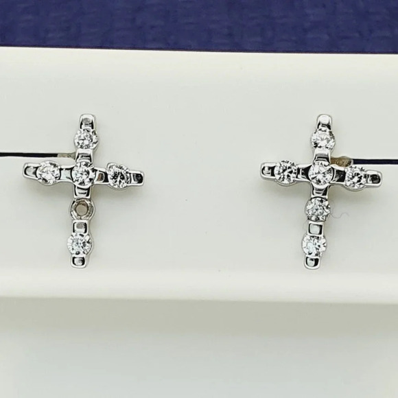 925 Sterling Silver CZ Stud Earrings for Women/Girl, US925P1015 - Picture 7 of 11